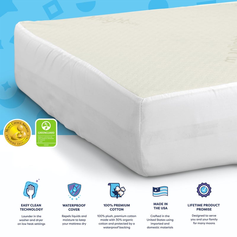 Moonlight Slumber Little Dreamer Crib Mattress Cover, Ecru, Hypoallergenic - Mattress Not Included - Image 3